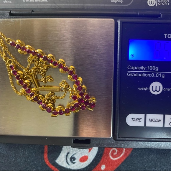 Burmese Ruby Necklace in 18 K solid gold - Picture 12 of 12